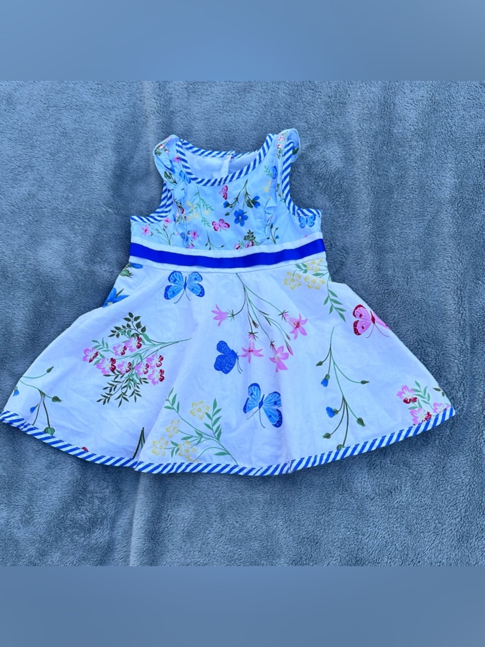 Rare Editions Baby Girl Flower & Butterfly Print A-Line Dress 6-9 Months
